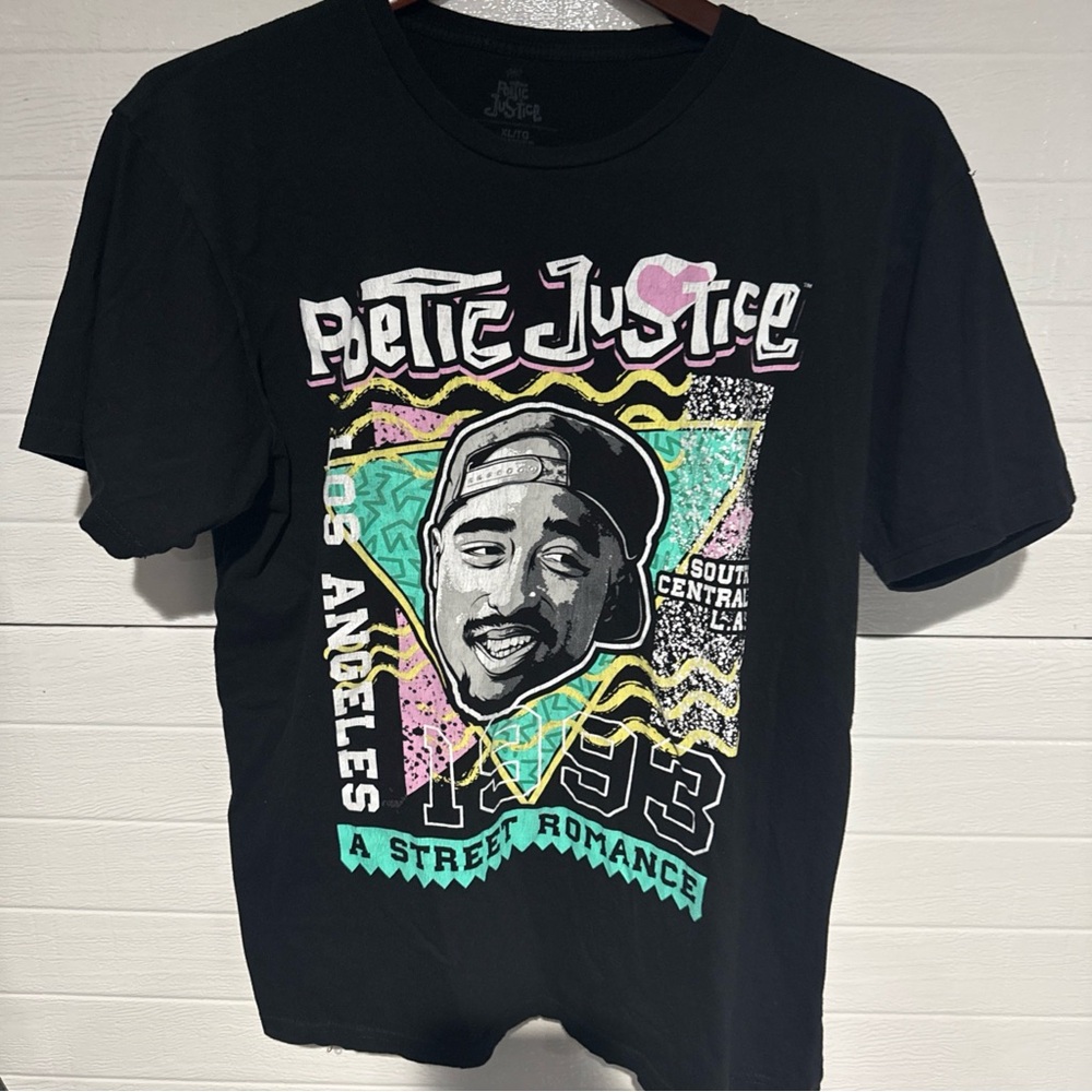 Tupac Shakur Poetic Justice Black Graphic Tee Size XL